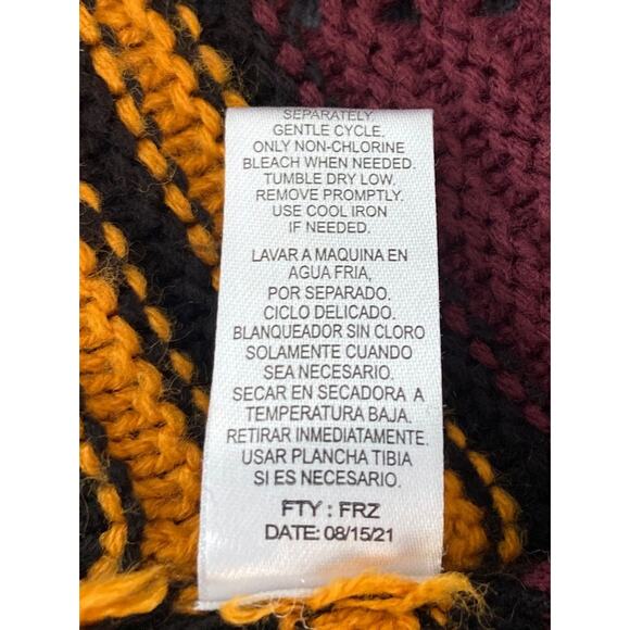 Full Circle Trends X-Large Brown Cropped Chevron Striped Sweater Cottagecore - Picture 7 of 7